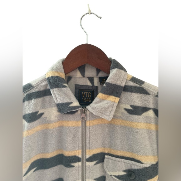 VTG 1946 Quilted Pattern Lined Shirt Jacket Grey Size Medium - Picture 4 of 12